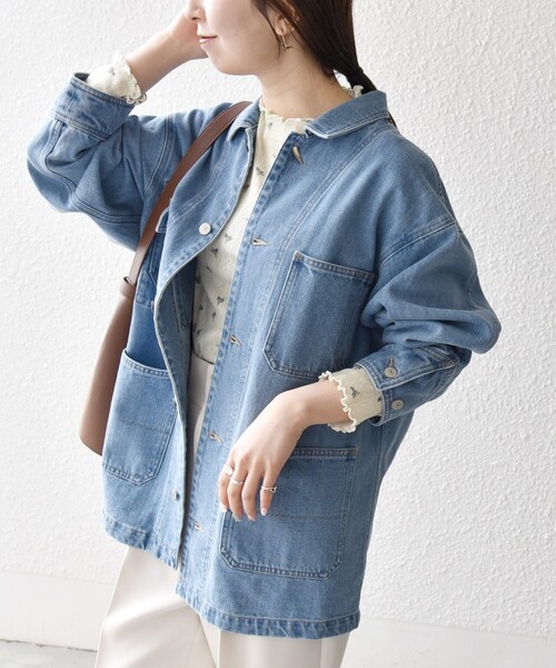 SHIPS any 「SHIPS any」 デニムジャケット ONE SIZE ブルー