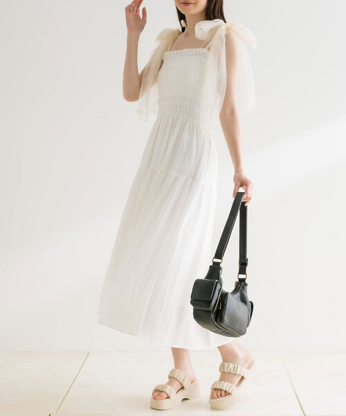 「OLIVE des OLIVE」 キャミソールワンピース SMALL ブラック レディース_画像2