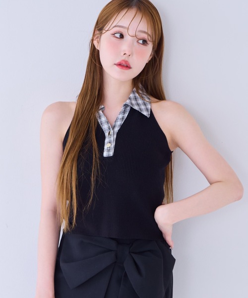 「one after another NICE CLAUP」 ノースリーブニット FREE ベージュ レディース_画像3