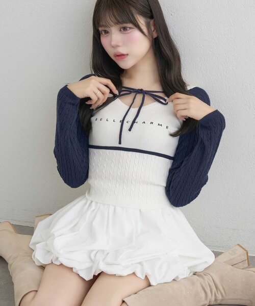 Belle Charme ニット セーター 「Belle Charme」Color Block Raglan