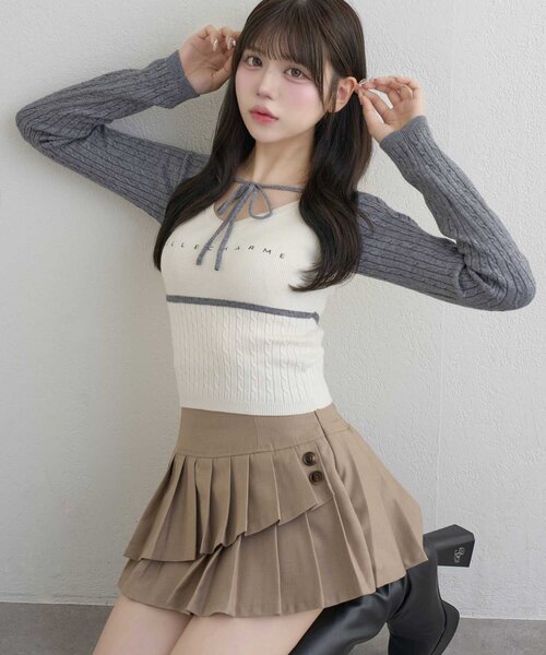 Belle Charme ニット セーター 「Belle Charme」Color Block Raglan