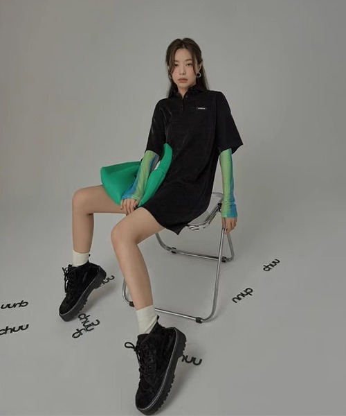 「c.u.l」 長袖カットソー FREE グリーン レディース_画像8