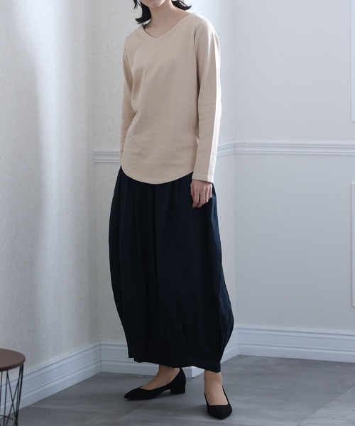 トレーナー スウェット ぬけ感Vネック裏毛トレーナー レディース ElegChic トレーナー スウェット ぬけ感Vネック裏毛トレーナー