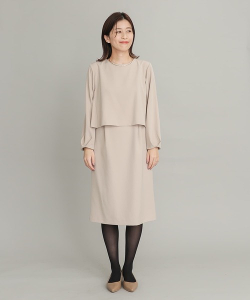 URBAN RESEARCH DOORS ワンピース レイヤードタックスリーブ