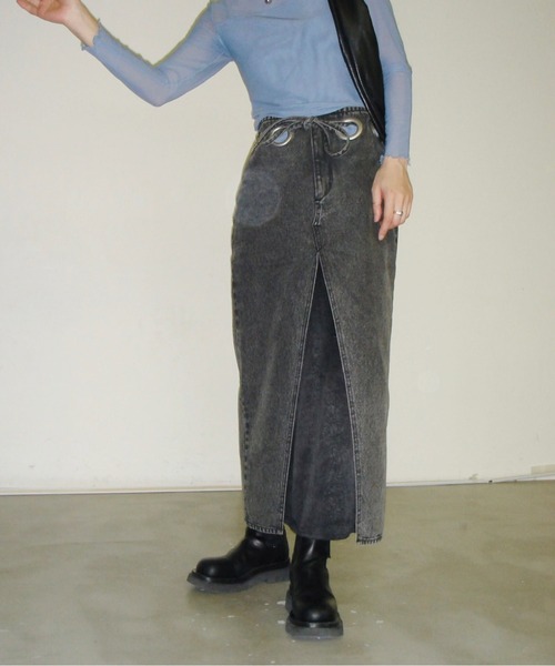 スカート デニム クラックハトメデニムスカート : 68070947 : ZOZOTOWN  