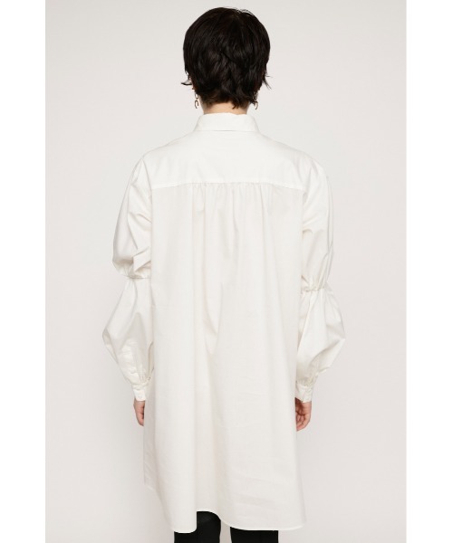 sly ホワイト　チュニック　ミニワンピース SLY シャツワンピース ASYMMETRY TUCK MINI OP アシンメトリー