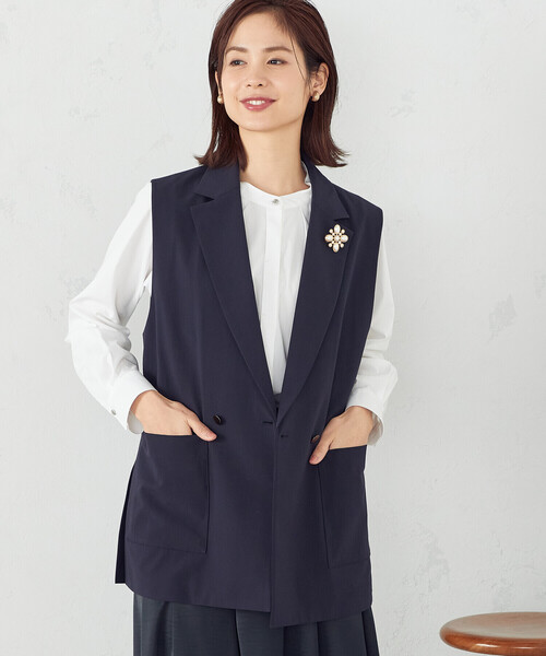 ベスト ジレ テーラードカラー ジレ レディース