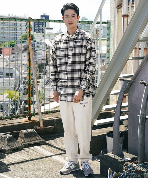 シャツ ブラウス メンズ PENNEYS/ペニーズ FLANNEL ネルシャツ PENNEY'S（ペニーズ）】オンブレ CHECK OPEN SHIRTS 長袖シャツ