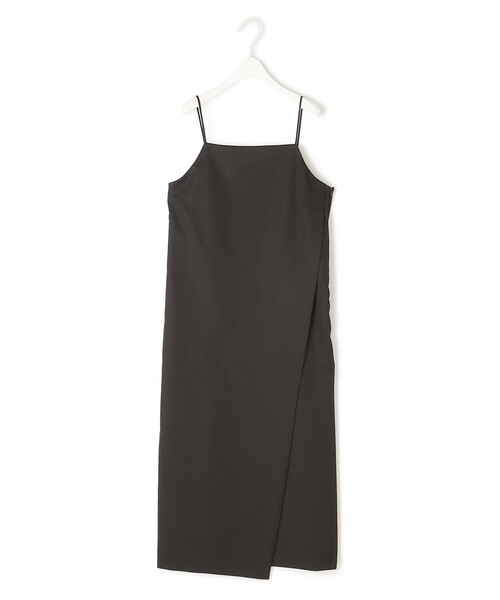 【美品ほぼ未使用品】ICB iCBブラック キャミソール ロングワンピース ICB ワンピース 「洗える」リヨセルスパンサテン キャミソール