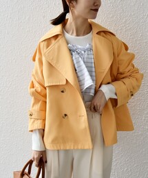 【美品】2024年製　SHIPSany 〈洗濯機洗い可〉ショートトレンチコート SHIPS any トレンチコート コート any: 「洗濯機可能」ショート