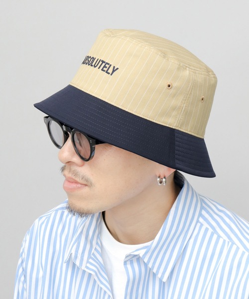 visvim ストライプペイントハット ML A.M.S. 帽子 ハット ストライプ バイカラー バケットハット