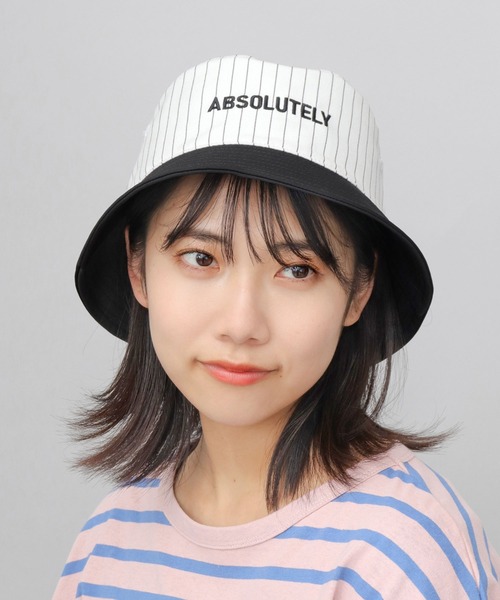 A.M.S. 帽子 ハット ストライプ バイカラー バケットハット