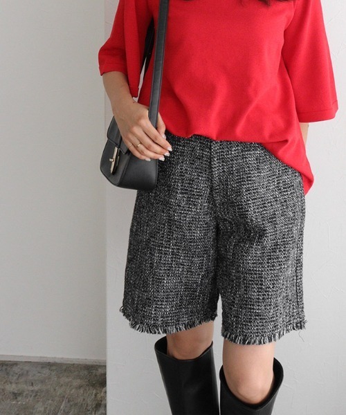 Pierrot（ピエロ） パンツ ツイードショートパンツ レディース