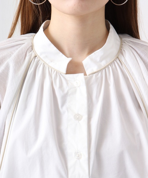 ブラウス シャツ AnnnaNicola パイピング配色ブラウス レディース Anna Nicola ブラウス シャツ AnnnaNicola パイピング配色