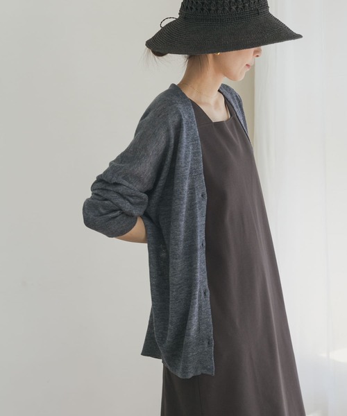 URBAN RESEARCH DOORS カーディガン リネンVネックカーディガン