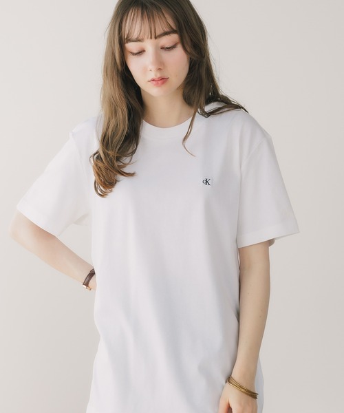 売れ筋商品|||カルバンクライン Tシャツ レディース トップス ARCHIVE CREW TEE - Basic T-shirt - brilliant white Calvin Klein tシャツ Klein/カルバンクライン SS RLXD STANDARD
