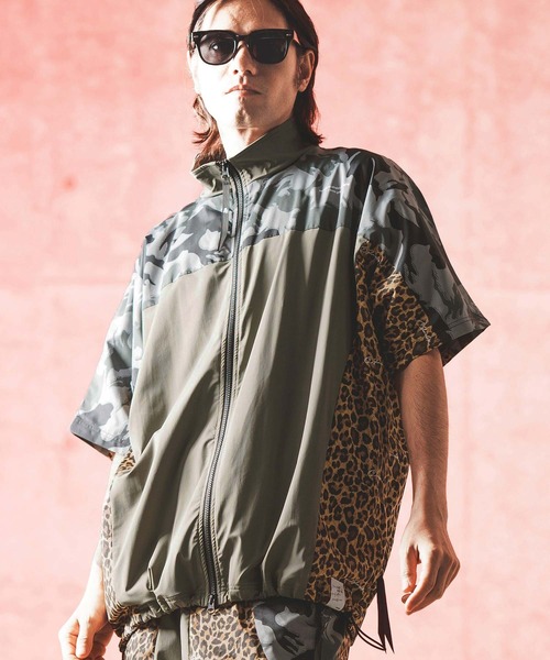 GLIMCLAP コート ジャケット mj9935- Pattern on pattern design short