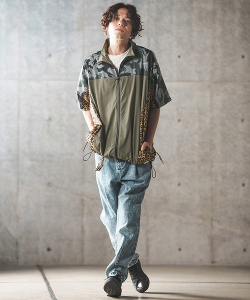 GLIMCLAP コート ジャケット mj9935- Pattern on pattern design short
