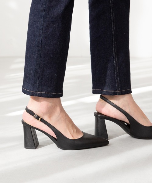 menue luxe パンプス スリングバック 台形ヒール : ZOZOTOWN