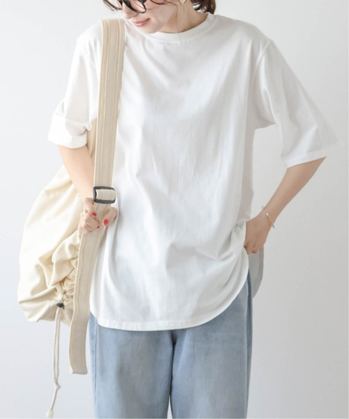 ダグ付き未使用 プレミアムコットン ラウンドヘム L/Tee js La-gemme（ラジェム） tシャツ ラウンドヘムTシャツ レディース