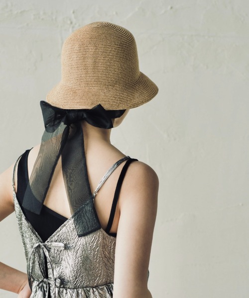 美品ORIÉNT MILLINERY Basic Designクロッシェハット ORIENT MILLINERY 帽子 ハット GRAN「グラン」グログラン