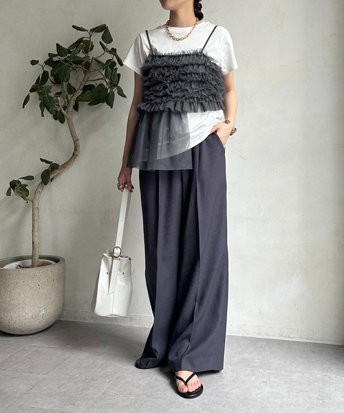 DouDou tシャツ Tシャツ 「WEB限定」チュールビスチェTEE