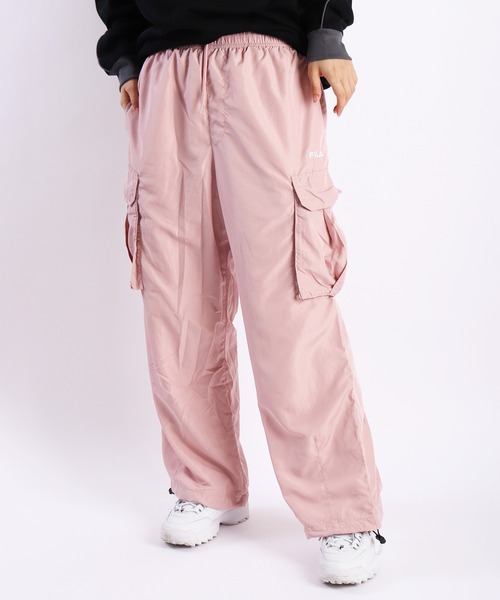 FILA カーゴパンツ レディース デュスポ生地 裏メッシュ ワイド