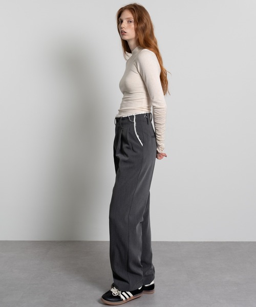 スラックス パンツ 「ELOOPS」ミニスカート センタープレースパンツ