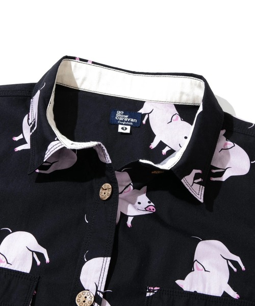 go slow caravan（ゴースローキャラバン） シャツワンピース ブタ