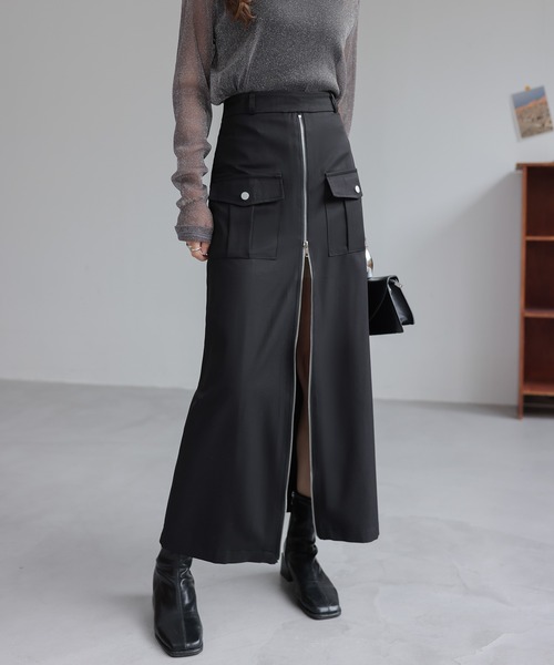 スカート ジップススリットロングスカート : ZOZOTOWN Yahoo!店 - 通販