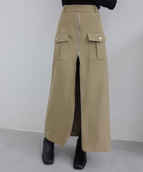 ロング スカート ジップススリットロングスカート : ZOZOTOWN Yahoo!店