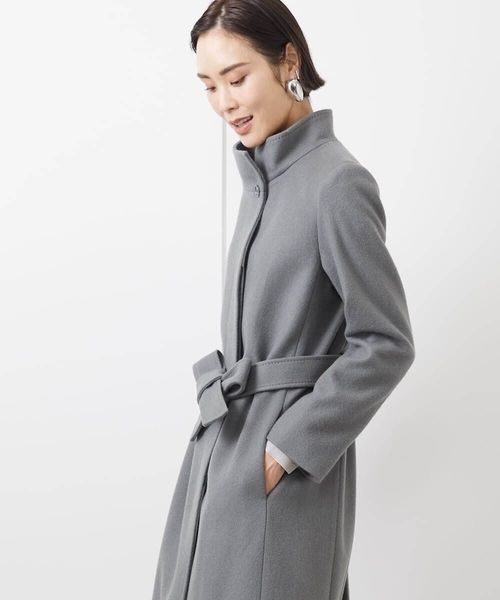 【美品】MICHEL KLEIN 雪柄ネップウールコート フード付き 48 美品】MICHEL KLEIN 雪柄ネップウールコート フード付き 48