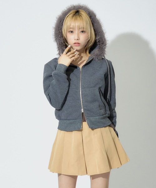 LOUNGEDRESS シアーZIPパーカー　ベージュ　【2025SS新品】 Loungedress ベスト ジレ シアーZIPパーカー レディース