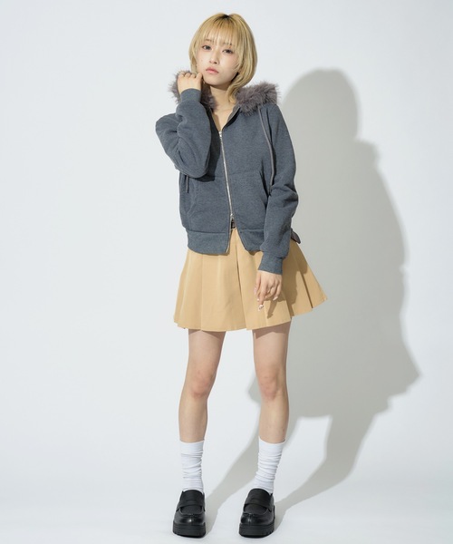 JilLA パーカー Double Zip Fur Hoodie / ダブルジップフーディー