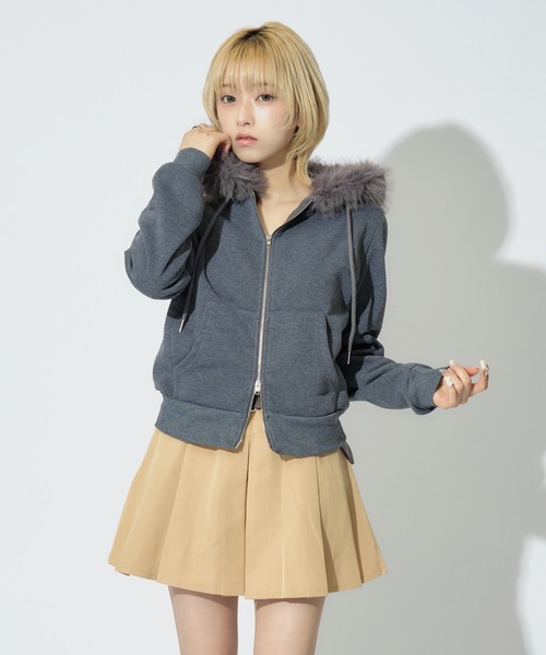 ALLuRing ChaRm パーカー Double Zip Fur Hoodie / ダブルジップ