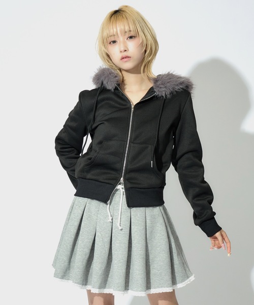 JilLA パーカー Double Zip Fur Hoodie / ダブルジップフーディー
