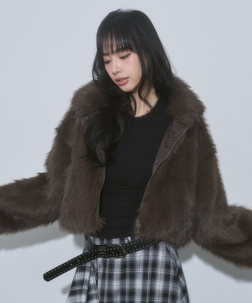 ENVYM フェイクファー ショートジャケット セール】フェイクファー ショートジャケット（その他アウター）｜ENVYM