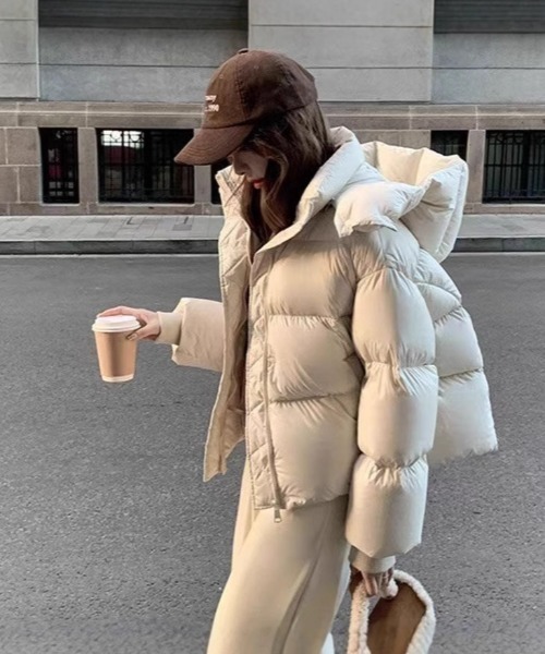 ダウンコート ダウンジャケット 「韓国ムード漂う♪ふんわり軽アウター