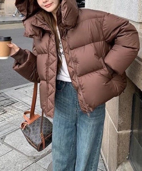 ダウンコート ダウンジャケット 「韓国ムード漂う♪ふんわり軽アウター