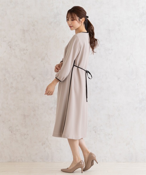 Rose Tiara シフォンワンピース　定価36,300円　新品タグ付き 極美品 Rose Tiara マキシ丈 シフォンワンピース 花柄 リボン 42