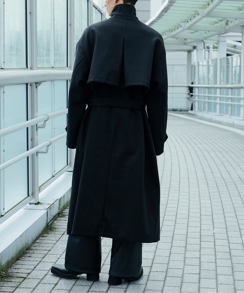 「Ellno Loset」 チェスターコート MEDIUM ブラック メンズ_画像5
