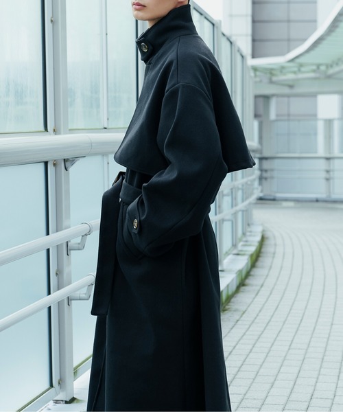 「Ellno Loset」 チェスターコート MEDIUM ブラック メンズ_画像8