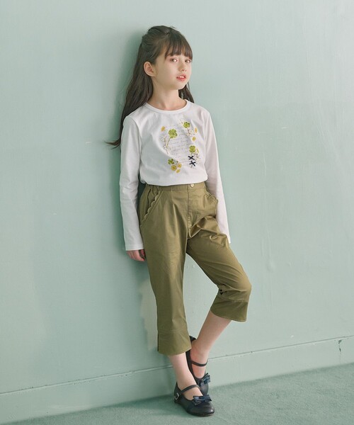 パンツ 「110-140cm」スカラップポケット7分丈 キッズ 子供服 女の子