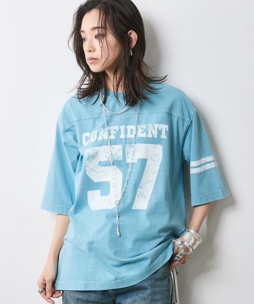 CHIC STYLE（シックスタイル） tシャツ 綿100％フットボールTシャツ