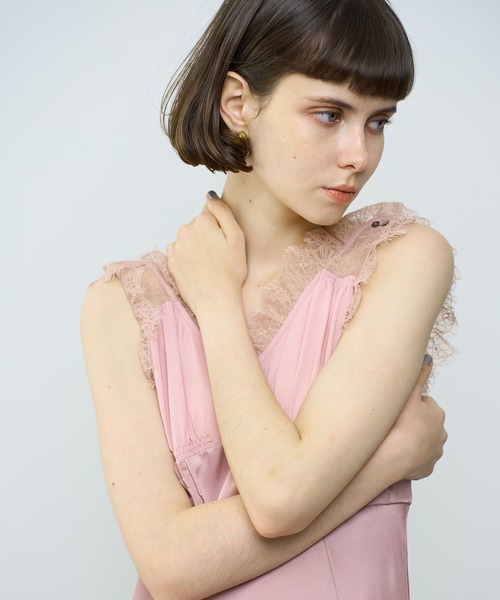 me&me couture ワンピース レースミックススリップドレス