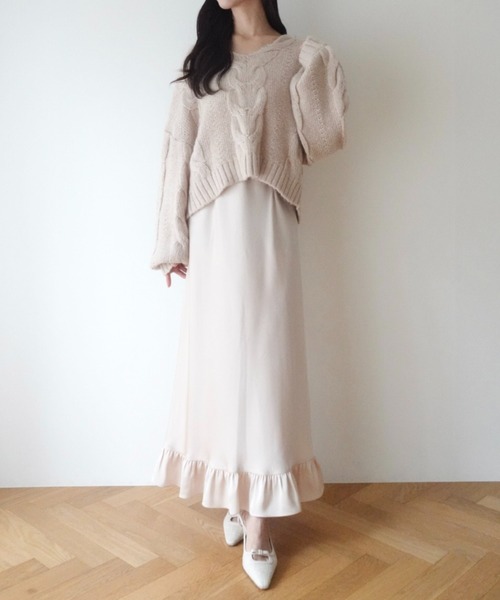 *Farm Rio* レーススリップワンピース ドレス me&me couture ワンピース レースミックススリップドレス