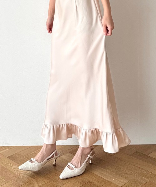 me&me couture ワンピース レースミックススリップドレス