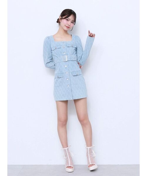 【美品】eatme ダイヤジャガードデニムワンピース EATME ワンピース ダイヤジャガードデニムワンピース : ZOZOTOWN