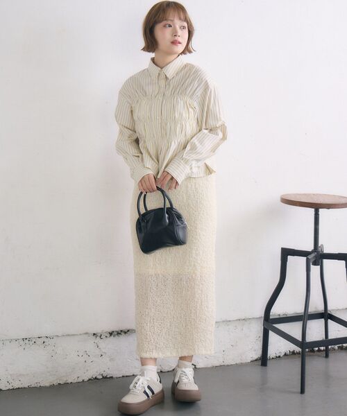 RETROGIRL ブラウス シャツ ビスチェ風ギャザーSH レディース