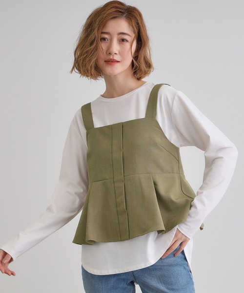 grove セットアップ デニムアソート麻調ビスチェセット